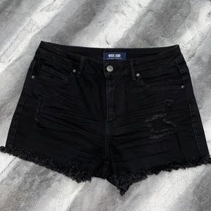 Ripped Black Shorts